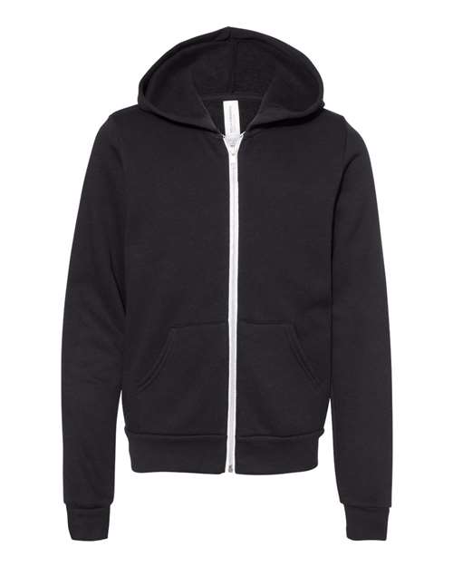 Youth Poly-Cotton Full-Zip Hoodie — Bella+Canvas 3739Y