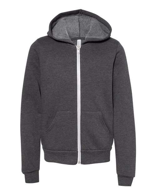 Youth Poly-Cotton Full-Zip Hoodie — Bella+Canvas 3739Y