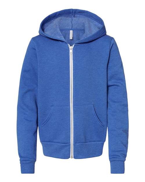 Youth Poly-Cotton Full-Zip Hoodie — Bella+Canvas 3739Y