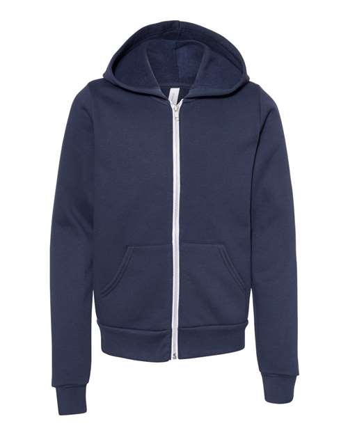 Youth Poly-Cotton Full-Zip Hoodie — Bella+Canvas 3739Y